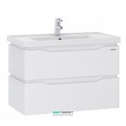 Тумба подвесная Sanwerk Alessa Air 70х44 см с раковиной Канте белый MV0000638