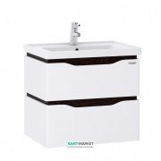 Тумба подвесая Sanwerk Alessa Air 80х44 см с раковиной Канте белый/венге MV0000604