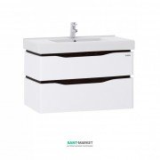 Тумба підвісити Sanwerk Alessa Air 90х44 см з раковиною Канті білий / венге MV0000589