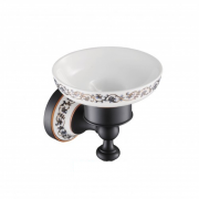 Мильниця для ванної  Kraus Apollo з настінним тримачем темний шоколад/білий KEA-16503ORB