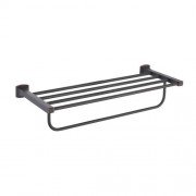 Полочка для ванной Kraus Fortis с держателем полотенец темный шоколад KEA-13342ORB