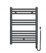 Полотенцесушитель електричний Zehnder Klaro з теном hots з проводом чорний матовий ZSL-080-050-9017-HOTS-SC