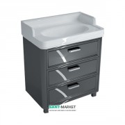 Тумба для підлоги під раковину Kerama Marazzi Pompei 80 см МДФ чорний PO.80.3\BLK