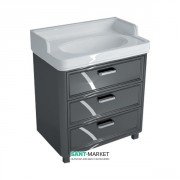 Тумба напольная под раковину Kerama Marazzi Pompei 80 см МДФ чёрный PO.80.3\BLK