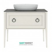 Тумба для підлоги під раковину Kerama Marazzi Plaza Classic 100 см масив дерева білий PL.C.100.1+1\WHT