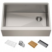 Рабочая станция Kraus Kore мойка с передним фартуком нержавеющая сталь KWF410-30