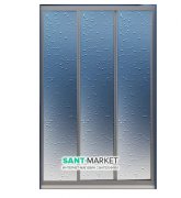 Душові двері Ravak ASDP3-90 195 розсувні трьохелементні профіль сатин/полістирол pearl 00V70UO211