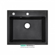 Мийка для кухні Adamant Prizma 590х500 мм штучний граніт чорний 4824296100203