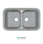 Мойка для кухни Adamant Twins 770х470 мм искусственный гранит светло-серый 4824296100509