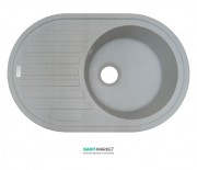 Мойка для кухни Adamant Ellipsis 770х500 мм искусственный гранит светло-серый 4824296101009