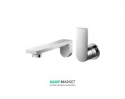 Змішувач для раковіниTOTO Contemporary настінний на 2 отвори одноважільний хром DLB309