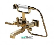 Змішувач для ванни TOTO Classic настінний з душовою лійкою двоважільний золото DM207CF # PG