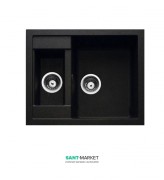 Мийка для кухні Adamant Duplex 615х500 мм штучний граніт чорний 4824296101603