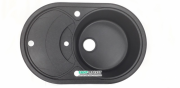Мойка для кухни Adamant Shell 775х495 мм искусственный гранит черный 4824296101803