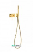 Смеситель для душа встраиваемый Tres 3V однорычажный с ручным душем латунь золото 21027391OR