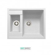 Мийка для кухні Adamant Duplex 615х500 мм штучний граніт білий 4824296101601