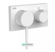 Змішувач для душу вбудований Tres 3V одноважільний латунь білий матовий 21027399BM