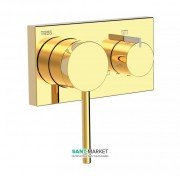 Змішувач для душу вбудований Tres 3V одноважільний латунь золото 21027399OR