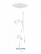 Душевая система скрытого монтажа Tres 3V с изливом для ванны белый матовый 21027311BM