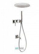 Душевая система скрытого монтажа Tres 3V с изливом для ванны сталь 21027311AC