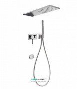 Душова система прихованого монтажу Tres 3V з наповнювальним клапаном і зливом для ванни хром 21027312