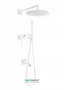 Душевая система скрытого монтажа Tres 3V с изливом для ванны белый матовый 21027313BM