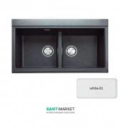 Мойка для кухни Adamant Similar 860х510 мм искусственный гранит белый 4824296102201