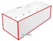 Панель для ванны PoolSpa Muza фронтальная 140х75 см R правая акрил белый PWOKH10OWL00000