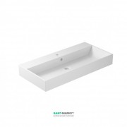 Раковина для ванной Galassia  Plus Design накладная с отверстием под смеситель с переливом белый 6100