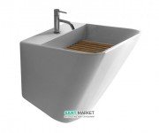 Раковина для ванной Galassia  Meg11 подвесная с отверстием под смеситель без перелива белый 5482