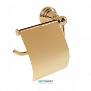 Держатель для туалетной бумаги Tres Retro-Tres настенный с крышкой металл золото 02463605OR