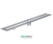 Душевой канал ACO ShowerDrain C 70х785 мм с вертикальным выпуском без сифона с фланцем нержавеющая сталь 408730