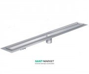 Душовою канал ACO ShowerDrain C 70х785 мм з вертикальним випуском без сифона з фланцем нержавіюча сталь 408730