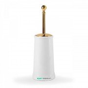 Ёршик для унитаза Tres Retro-Tres напольный керамика/металл белый/золото 02463604OR