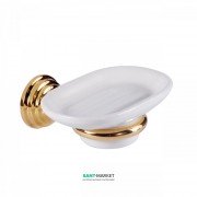 Мыльница для ванной Tres Retro-Tres с настенным держателем керамика/металл белый/золото 02463610OR