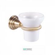 Стакан для зубных щеток Tres Retro-Tres с настенным держателем керамика/металл белый/состаренная латунь 5246361251