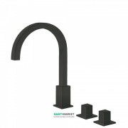 Смеситель для ванной Tres Cuadro colors двухвентильный монтаж на борт ванны черный матовый 00810503NM