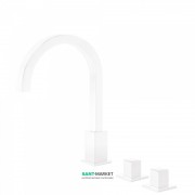 Смеситель для ванной Tres Cuadro colors двухвентильный монтаж на борт ванны белый матовый 00810503BM