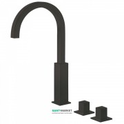 Смеситель для ванной Tres Cuadro colors двухвентильный монтаж на борт ванны черный матовый 00810504NM