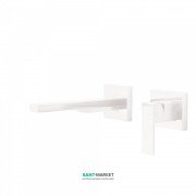 Змішувач для раковини Tres Cuadro colors настінний одноважільний білий матовий 00620012BM