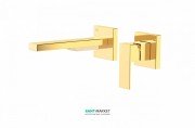 Змішувач для раковини Tres Cuadro colors настінний одноважільний золото 00620012OR