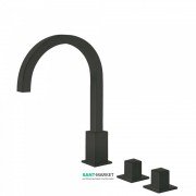 Смеситель для ванной Tres Cuadro colors двухвентильный монтаж на борт ванны черный матовый 00810503NM