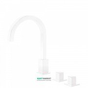 Змішувач для ванної Tres Cuadro colors двовентильний монтаж на борт ванни білий матовий 00810503BM