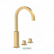 Смеситель для ванной Tres Cuadro colors двухвентильный монтаж на борт ванны золото матовый 00810504OM