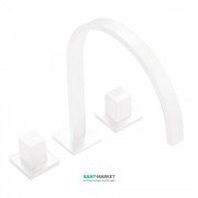 Змішувач для ванної Tres Cuadro colors двовентильний монтаж на борт ванни білий матовий 00810501BM