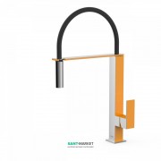 Змішувач для кухні Tres Top Tres colors з висувною лійкою янтарно-жовтий/хром 00648701AM