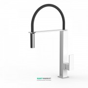 Смеситель для кухни Tres Top Tres colors с выдвижной лейкой белый/хром 00648701BL