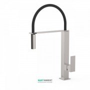 Смеситель для кухни Tres Top Tres colors с выдвижной лейкой сталь 00648701AC