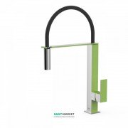 Смеситель для кухни Tres Top Tres colors с выдвижной лейкой зеленый/хром 00648701VE