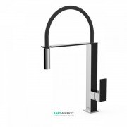 Смеситель для кухни Tres Top Tres colors с выдвижной лейкой черный/хром 00648701NE